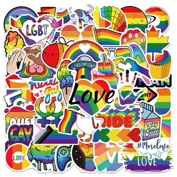 10/50/100TK LGBT-Vikerkaar Logo Kleepsud Esteetiline Sülearvuti Pagasi Vee Pudel Veekindel Graffiti Decal Kleebis Pakki Kid Mänguasi