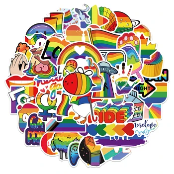 10/50/100TK LGBT-Vikerkaar Logo Kleepsud Esteetiline Sülearvuti Pagasi Vee Pudel Veekindel Graffiti Decal Kleebis Pakki Kid Mänguasi