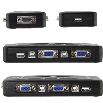 Uus KVM-USB 2.0 4-Port SVGA VGA Klaviatuur, Hiir Lüliti Kasti Jälgida Jagamine Hulgimüük