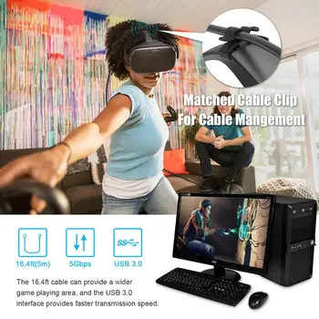 VR Tarvikud Oculus Quest 1/2 Link VR Peakomplekt Line Andmete Laadimine USB-Kaabel 3.1 C-Tüüpi Andmete Ülekandmine USB-A-Type-C Kaabel 5m