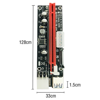 60cm PCI-E extender PCI Express Ärkaja Kaardi 1x kuni 16x USB 3.0 SATA et 4Pin IDE Molex Adapteriga Kaevandamine Bitcion Kaevur