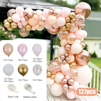 127 Tk Roosa Macaron Metallist Balloon Vanik Arch Pulmi, Sünnipäeva Õhupallid Kaunistamiseks Pool Õhupallid Lastele Baby Shower Tüdruk