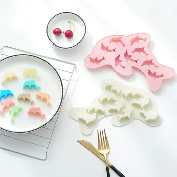 Uuenduslik Kook Dekoreerimiseks Tools Cut Delfiini Kujuga Silikoonist Hallituse Fondant Kook Hallituse DIY Šokolaadi Biskviit Hallituse Ice-Candy Hallituse