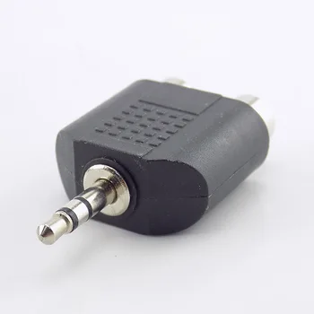 Y-Splitter-Liides (3,5 mm Pesa Stereo AUX mees, et 2 RCA Female Audio Kaabel Adapter Arvuti Kõlari, Kõrvaklappide Kõrvaklapid