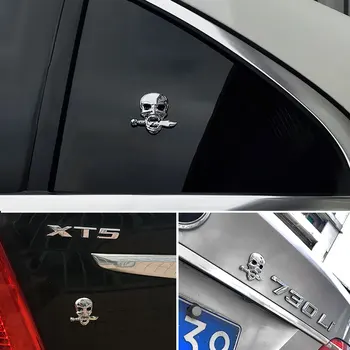 3D Metall Auto Kleebis Kolju Mõõga Logo Embleem Decal Honda Dodge Buick Cadillac Citroen Jaguar Jeep Infiniti ISTME Auto Stiil