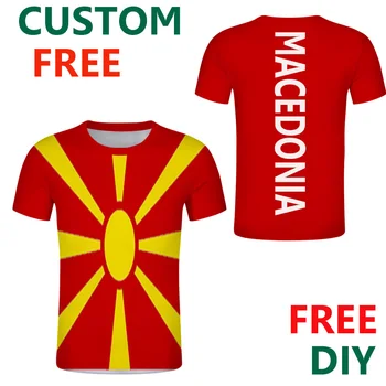 Macedonia Free DIY Custom t shirts Flag Emblem Shirts Customize MKD Country Name Number Logo Spanish personalizad T shirt