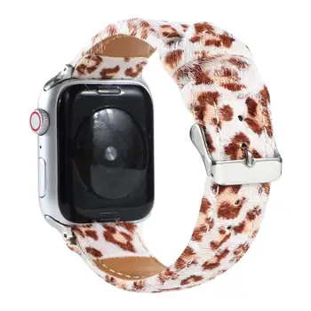 Kohevaks Leopard Printida Nahast Watchbands apple watch band SE 6 5 40mm 44mm Käevõru iWatch Rihm seeria 4 3 38mm 42mm Vöö