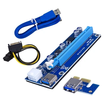 USB 3.0 PCI-e Ärkaja Versioon 006C Ver006C PCIe pesa PCI Express 1x kuni 16x Extender Adapter Kaardi Cryptocurrency BTC Minning
