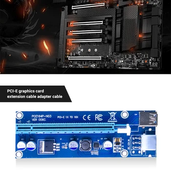 USB 3.0 PCI-e Ärkaja Versioon 006C Ver006C PCIe pesa PCI Express 1x kuni 16x Extender Adapter Kaardi Cryptocurrency BTC Minning
