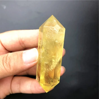Drop Shipping 1TK Looduslik Tsitriin Kollane Kristall, Double Point Tower Crystal Healing Home Decor Looduslikud Kivid ja Kristallid