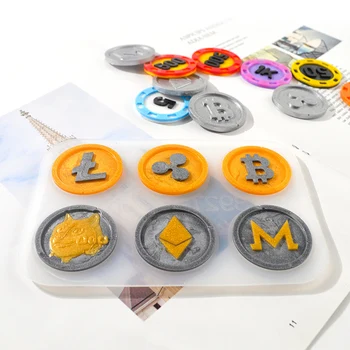 DM127 3D Bitcoin Vaik Hallituse Mängu Mündi DIY Küpsetamine Vahendid Šokolaadi Dessert Fondant Silikoonist Vormid