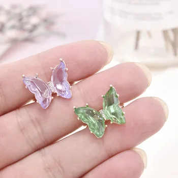 Läbipaistev Akrüül Butterfly Fashion Ringi Reguleeritav korea Rhinestone Naiste Suvel Rannas Ehted
