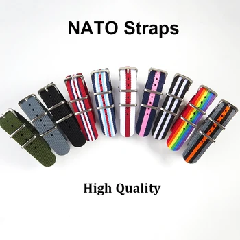 Kõrge Kvaliteediga Nato Rihm 18mm 20 mm 22 mm 24 mm Premium Nailon Vaata Rihm 1 tükki Nato Watch Band Triibuline Vöö, Käevõru Asendamine