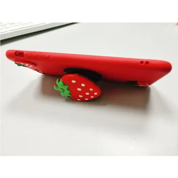 Armas 3D Maasika Pehmest Silikoonist Puhul Redmi Märkus 9S 8 K20 Pro Kate Omanik Rõngas Seista Telefoni puhul xiaomi CC9 Lisa 10 Pro