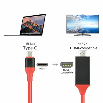 1,8 M Type C HDMI-ühilduva USB-Kaablid 3.1 Mees-Mees-Samsungi USB-C Cable-Adapter Tüüp C AV TV Adapter