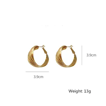 FYUAN Golden Ring Hoop Kõrvarõngad Naistele Bijoux Geomeetriline Kõrva Lukk Kõrvarõngad Avaldus Ehted Kingitused