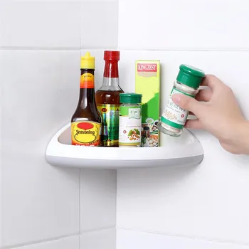 Punch-tasuta Vannituba Nurka Seinale paigaldatud Kanalisatsioon Hammas Wc Šampoon, dušigeel Bathware Kolmnurkne Hammas Omanik