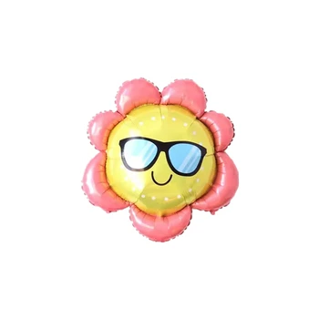 1pcRainbow smiley nägu päikese värviline lill päevalille silmad päikese kuju partei teenetemärgi alumiinium foolium õhupall