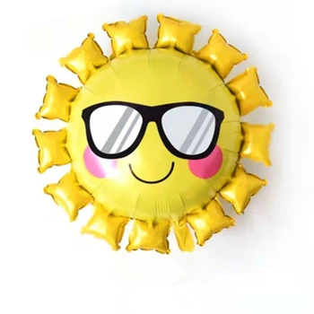 1pcRainbow smiley nägu päikese värviline lill päevalille silmad päikese kuju partei teenetemärgi alumiinium foolium õhupall