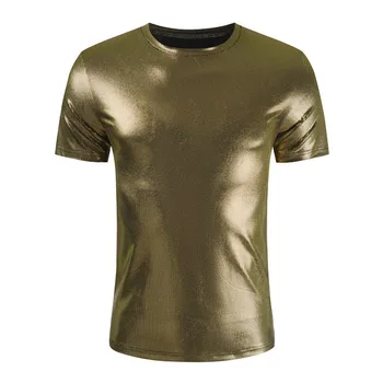 2021 Suvel Uus Meeste Mantel Noorte Läikiv T-särgi ümber Kaela Meeste Tops Camiseta Masculina Streetwear Naljakas T-Särgid