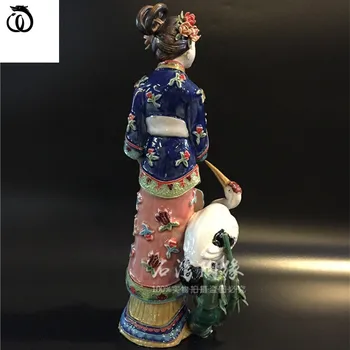 WU CHEN LONG Klassikalise Ilusad Naised Kuju Lady Kraana Kunst Skulptuur Hiina Stiilis Decor Keraamiline Käsitöö Kodu Kaunistamiseks R7067