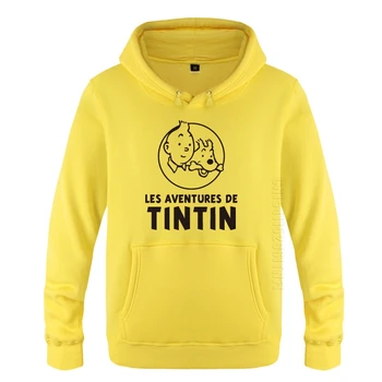 Tintini Seiklus Cute Cartoon Anime Hupparit Mehed Meeste Kapuutsiga Pullover Tops moekunstnik Streetwear