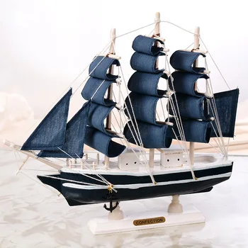 Puidust purjelaev Vahemere Stiilis Kodu Kaunistamiseks Käsitööna Nikerdatud Meremiili Paadi Mudel Kingitus DSD666