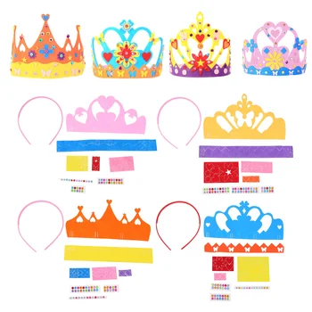 4 Set Loominguline Kids Sünnipäeva Mütsid DIY Tarvikud Crown Teemastatud Headdress