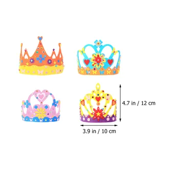 4 Set Loominguline Kids Sünnipäeva Mütsid DIY Tarvikud Crown Teemastatud Headdress