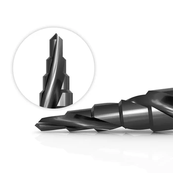 3tk HSS Puur Natuke Titanium Kattega Samm Puurida Puit Võimu Vahend Metallist kiirlõiketerasest Auk Lõikur Samm Koonus Center Harjutused