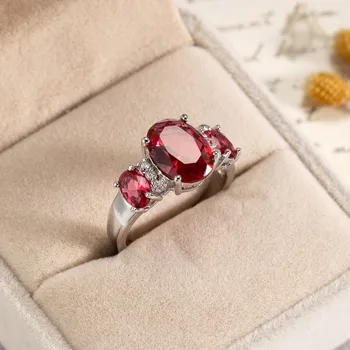 Anillos Yuzuk parima Kvaliteediga Loodud Punane Ring Crystal sõrmustes Elegantne Brand Ehted CZ Austria Crystal Naiste