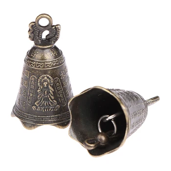 Sulam, Pronks, Antiik-Bell Hiina Mini Skulptuur Palvetada Guanyin Buddha Bell Shui Feng Bell