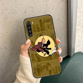 Cartoon Tintin Telefoni Puhul Xiaomi Redmi Lisa 7 7A 8 8T 9 9A 9S 10 K30 Pro Ultra must pehme coque silikoonist kest trend kaitseraud