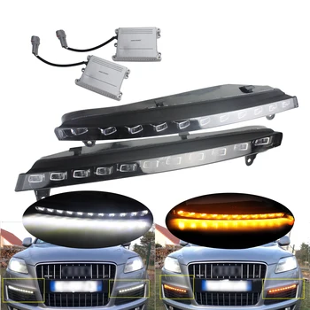 ANGRONG 2X Uuendatud LED Sõidu päevasõidutuli, seisund: suunatule Lambi Audi Q7 2007-2009
