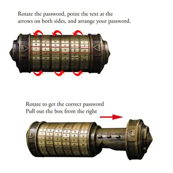 Da Vinci Metallist Cryptex Lukud Kingitus Ideid Koodi Lukk Da Vinci Abielluda Väljavalitu Põgeneda Rekvisiidid, 2 Vaba Rõngad