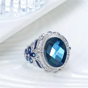 Luxury Crystal Silver Värvi Ring Naiste 2020. Aasta Pulm Bänd Lubadus Engagement Rõngad Võluv Naine Ehted Tarvikud