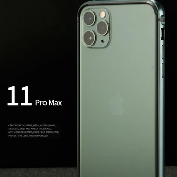 Bumper Case For iPhone 11 Pro Max Silikoon Metallist Põrutuskindel Raami iPhone X XS XR 7 8 Plus 11 SE 2020 Roheline Luksus Accessorie