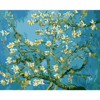 Värvimine Poolt Numbrid DIY Dropshipping 40x50 cm Van Goghi aprikoosi lill Lill Käsitöö Õli elutoa Seina Decor Maali