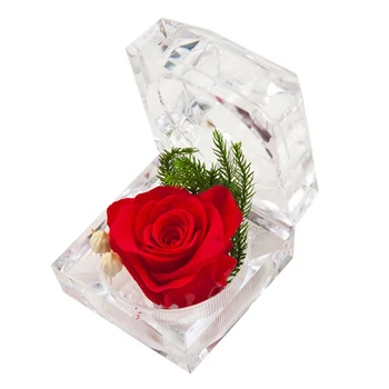 Sõbrapäeva Ehted Kasti Väljavalitu Ehted Konteiner Igavene Lill Romantiline Loomingulised Kingitused Punane Roos Ringi abielusõrmus Box
