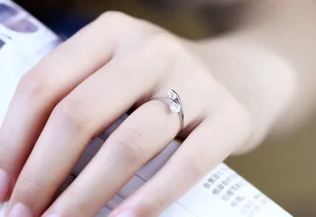 HT-20 korea versiooni double diamond ring naiste mood lihtne määramata lendavad ringi saba rõngas, avatud ring