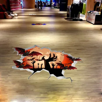 3D Kleebised Põrandale Halloween Põranda-Seina-Lakke Kleebised Murals Tapeet Kleebised Põgeneda Põrgu Seina Kleebised