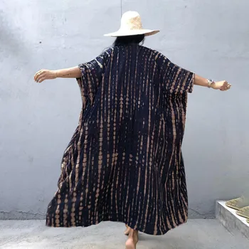 2021 Uued Bikiinid Cover-ups Mood Must Retro Triibuline Ise Vöö Naiste Suvel Stiilne Kimono Kleit Rannas Kanda Ujuda Masti varjata