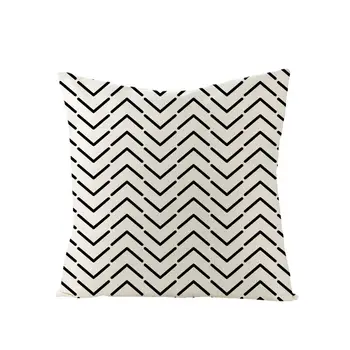 Kaasaegne Minimalistlik Must Ja Valge Geomeetriline Lina Padjapüür Kodu Kaunistamiseks Visata Pillowcovers 45*45cm