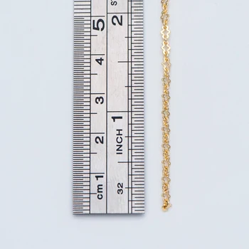 Kullatud Messing Link Kettide 2,5 mm, Käsitöö DIY Kaelakee Osade Hulgimüük (#LK-276)/ 1 m=3.3 ft