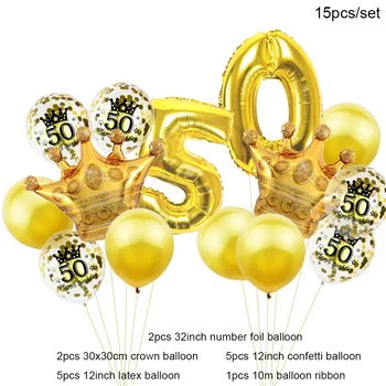 16 18 21 30 40 50 60 Aasta Number Baloons Sünnipäeva Õhupallid Õhku Konfetit Õnnelik 30. Sünnipäeva Teenetemärkide Täiskasvanud Must Kuld