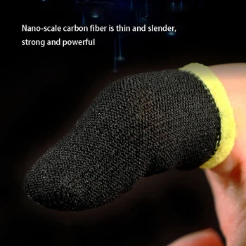 18-Pin-Carbon Fiber Sõrme Varrukad PUBG Mobiilne Mängud Vajutage Ekraanil Sõrme Varrukatega Must ja Kollane