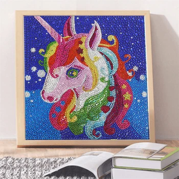 Värvikas Hobune 5D DIY Erilise Kujuga Teemant Maali Täis Tikandid Näputöö Rhinestone Crystal Rist, Käsitöö, Õmblema Komplekt