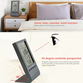 Termomeeter Hygrometer Näidik Näidik Automaatne Elektrooniline Temperatuuri-Niiskuse Jälgida Indoor/Outdoor Ilmajaamas Kell