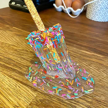 Läbipaistev Sulamine Popsicle Skulptuur Kaunistamiseks Miniatuursed Vaik Käsitöö Popsicles Jäätis Tarvikud Home Office Tabel Decor