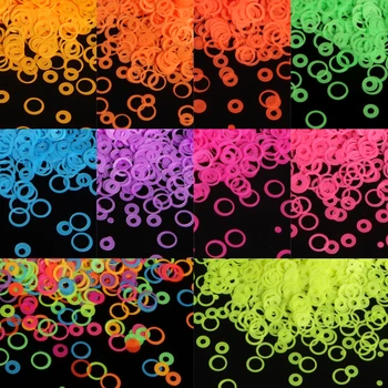 Neoon Nail Art Ring peep varba kingad Tarvikud Rainbow Värvi Mull-Kujuline Lible Viil Teenetemärgi DIY Maniküür Kujundus